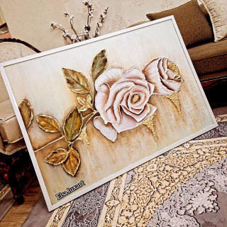 تابلو مینیمال برجسته گل رز